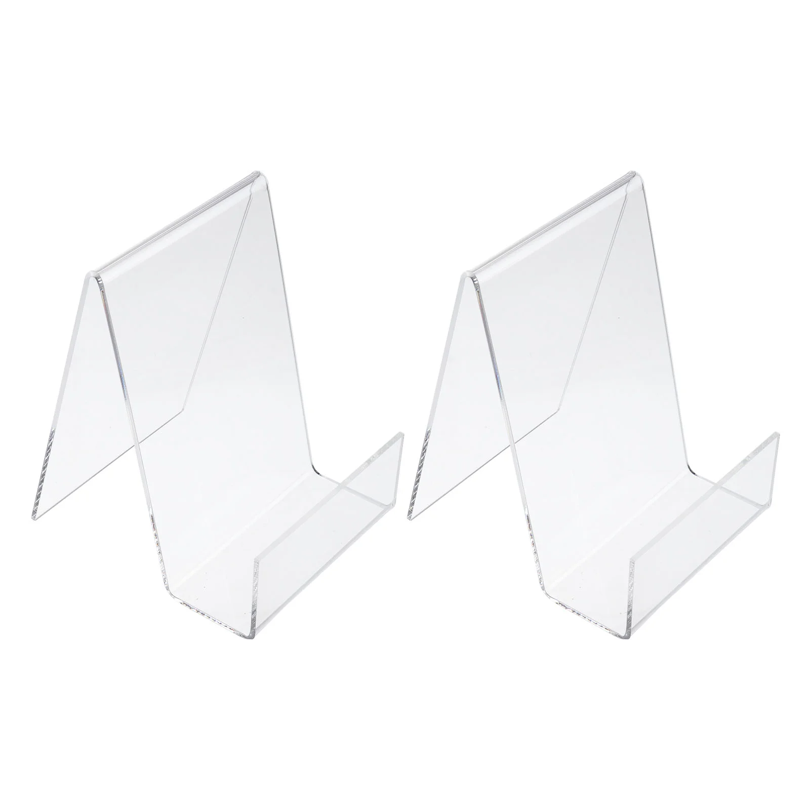 2 Pcs Open Book Holder Shelf Shelves Vertical Stand Counter Clear Acrylic Display Bookshelf