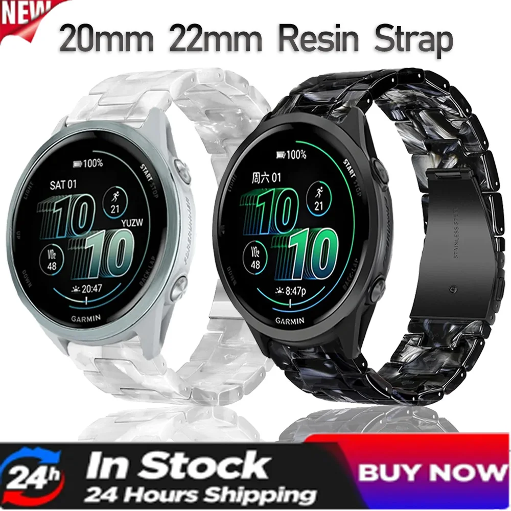 20/22mm Harz-Armband für Garmin Forerunner 570 47/42mm 970 965 265 55 165 170 70 Austauschbares Armband Garmin Active 6 5 Handgelenksband