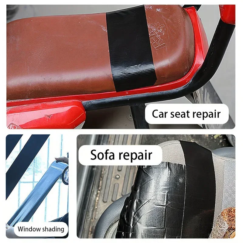 1pcs Suitable for Cushion Seat Sofa Leak Damage Repair Black Cloth Based Tape for Leather Repair Wear Resistant
