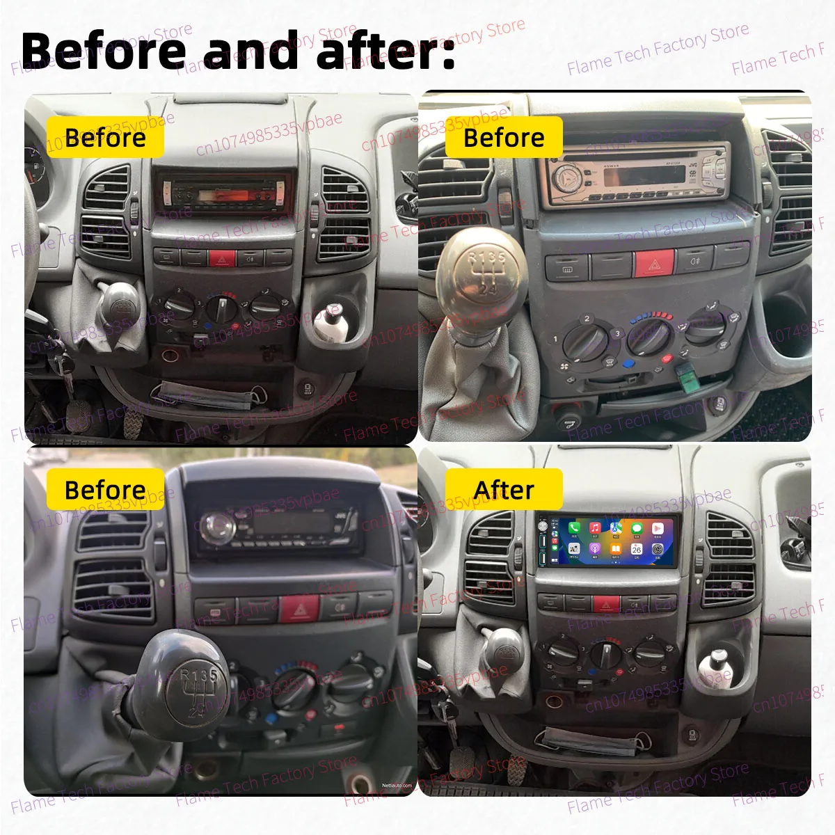 Wireless Carplay Android for Fiat Ducato II Peugeot Boxer Citroen Jumper 2002-2006 1Din Car Stereo GPS Multimedia Radio HeadUnit