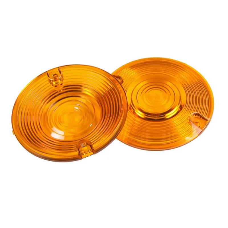 2X Turn For Signal Light Flat Lens Cover Yellow Fit For Harley Touring Electra Glide