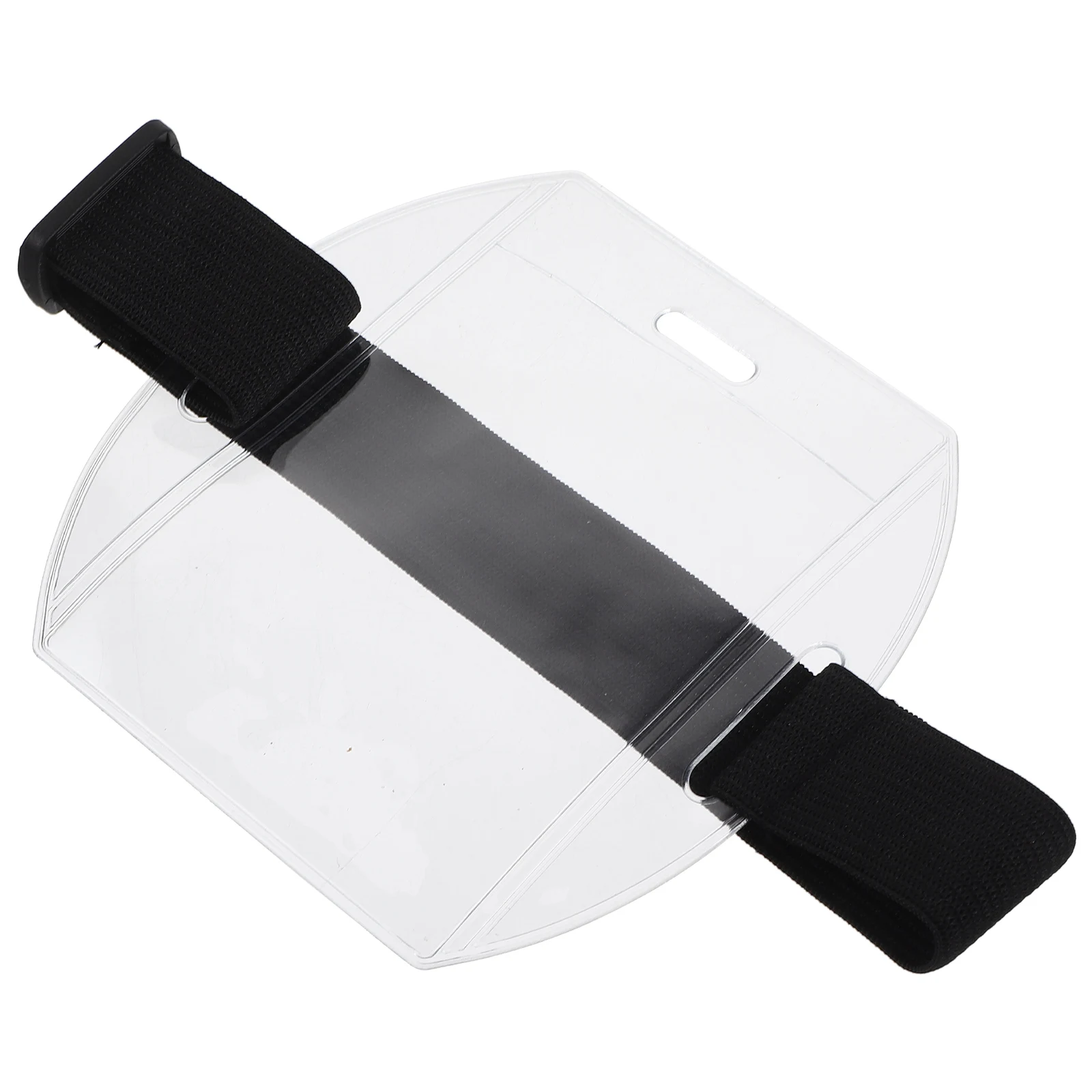 

2Pcs Arm Badge Holder Clear Adjustable Id Card Protective Cover Sturdy Polyester Ribbon PVC Material Arm Badge Holder