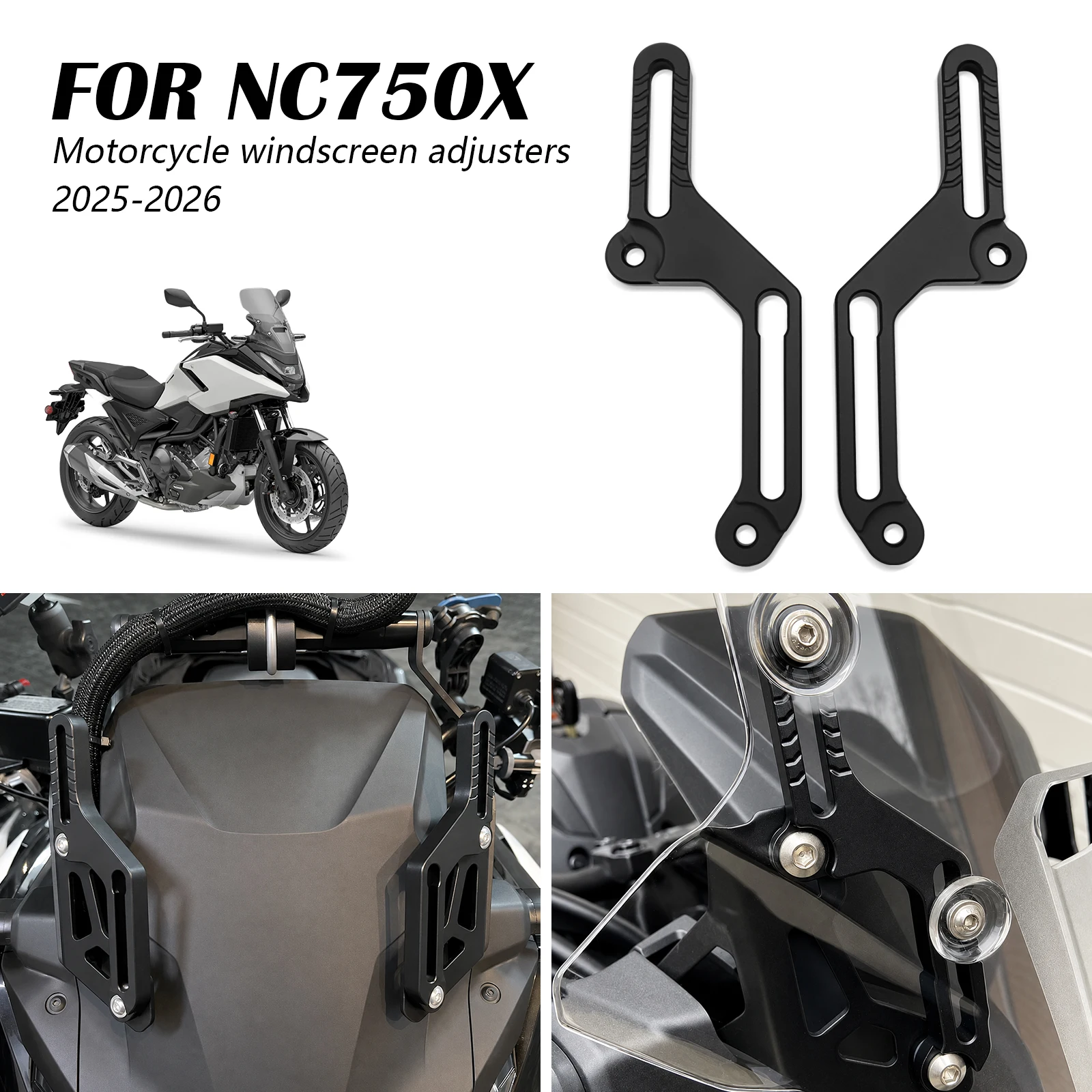 Windshield Adjustment Bracket For Honda NC750X 2025 NC 750 X 2026 Windscreen Riser Kit Windscreen Adjusters Adjustable Screen