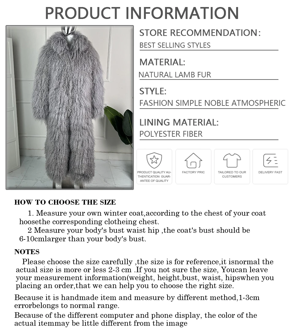 سترات شتوية دافئة للسيدات من جلد الغنم معطف طويل من الفرو معطف فرو منغولي حقيقي مع ياقة فاخرة الأكثر مبيعًا سترة شتوية نسائية