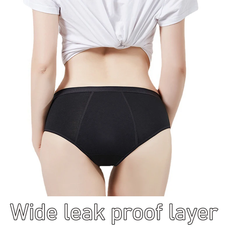 4-Layer ماصة مانعة للتسرب سراويل الحيض للنساء فترة التدفق الثقيل السراويل الفسيولوجية حجم كبير ملخصات القطن بعد الولادة