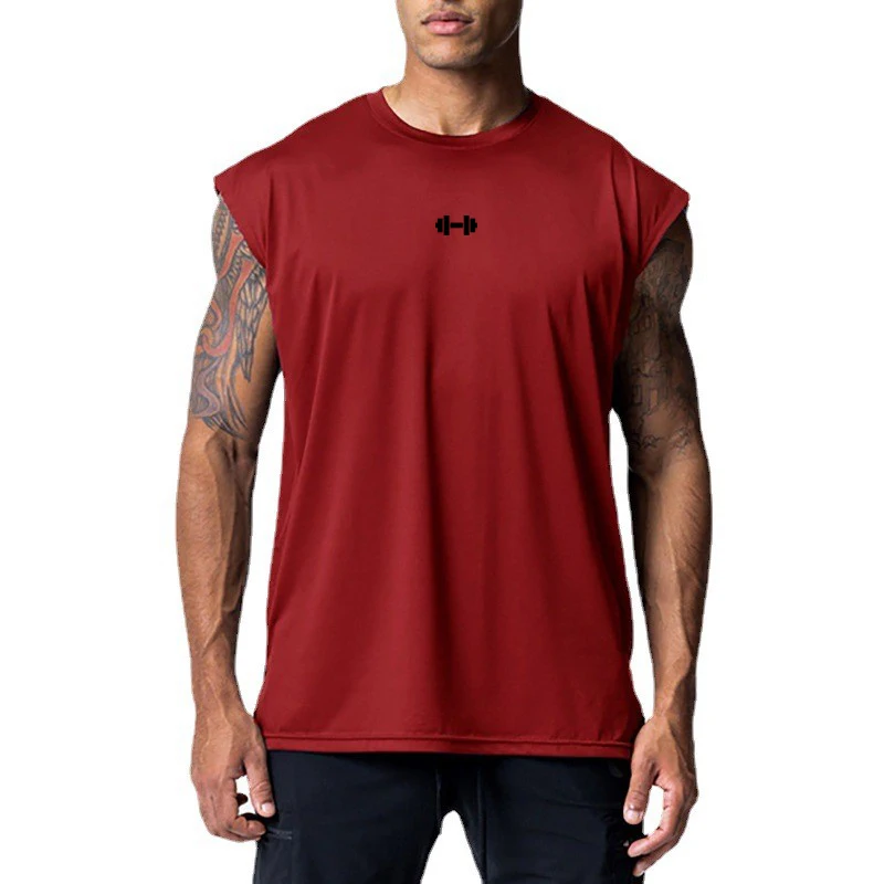 Men Gym Clothing Quick Dry Breathable Bodybuilding Sleeveless T Shirt Summer Loose Muscle Fitness Vest