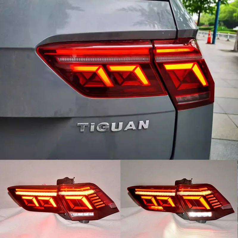 For Volkswagen Tiguan LED Tail Light 2017-2024 Tiguan Rear Light DRL Dynamic Turn Signal Light Reversing Light Auto Accessories