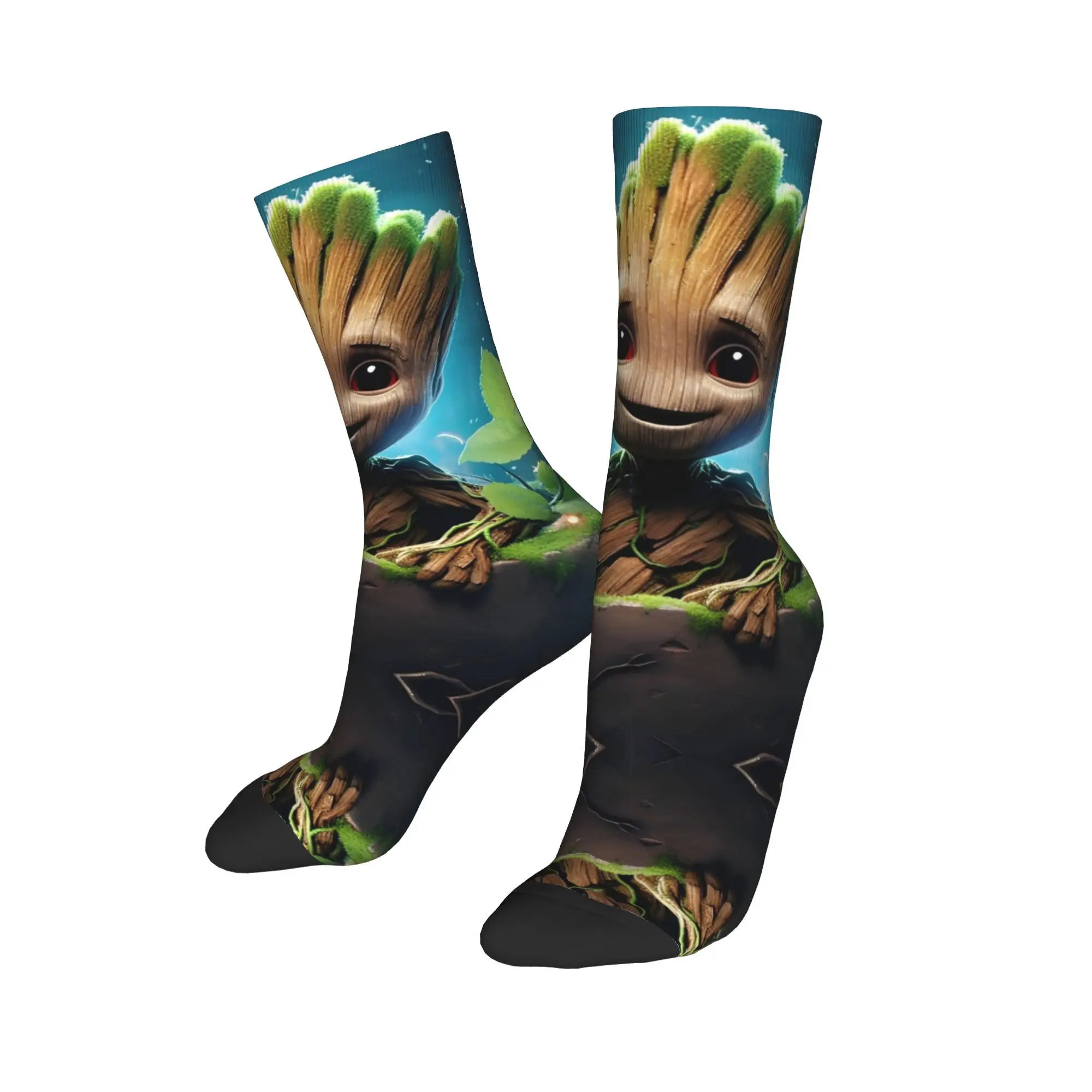 Guardians of the Galaxy Groot Socks Men Women Polyester Casual Cartoon Cute Socks Harajuku Autumn Winter Middle Tube Socks Gifts