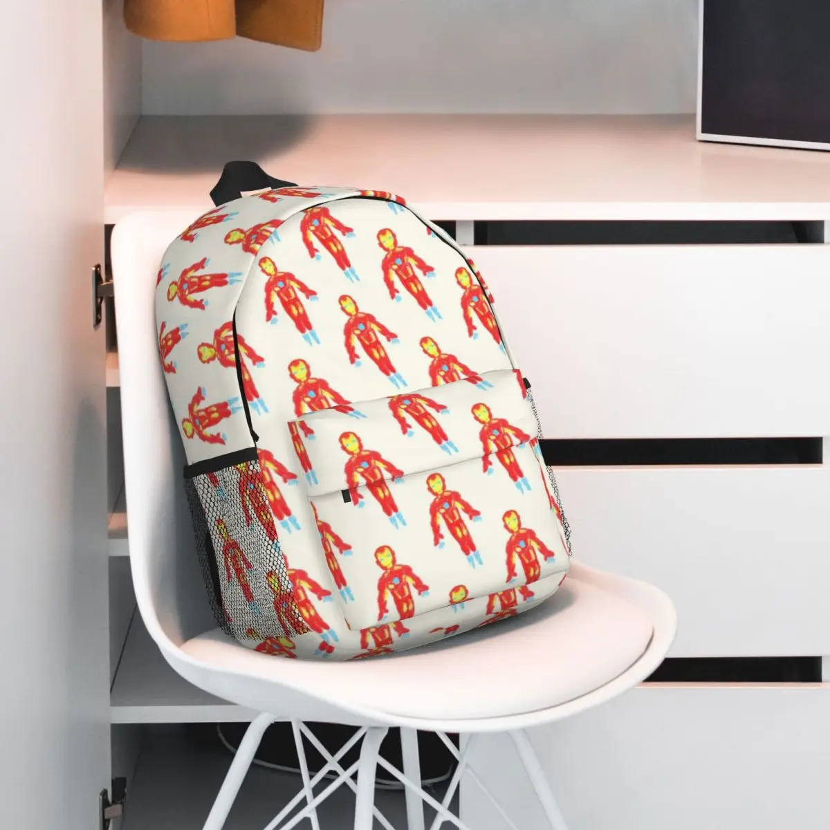 Iron Man 15-Inch Waterproof Backpack - Lightweight Travel Bag with Multiple Pockets for Organization