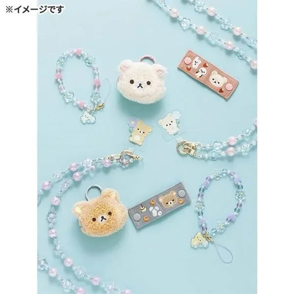 

Новинка 2025, Rilakkuma Kawaii, плюшевая сумка для наушников, милый кошелек для монет в японском стиле, пушистая подвеска, маленькая сумка для хранения для девочек