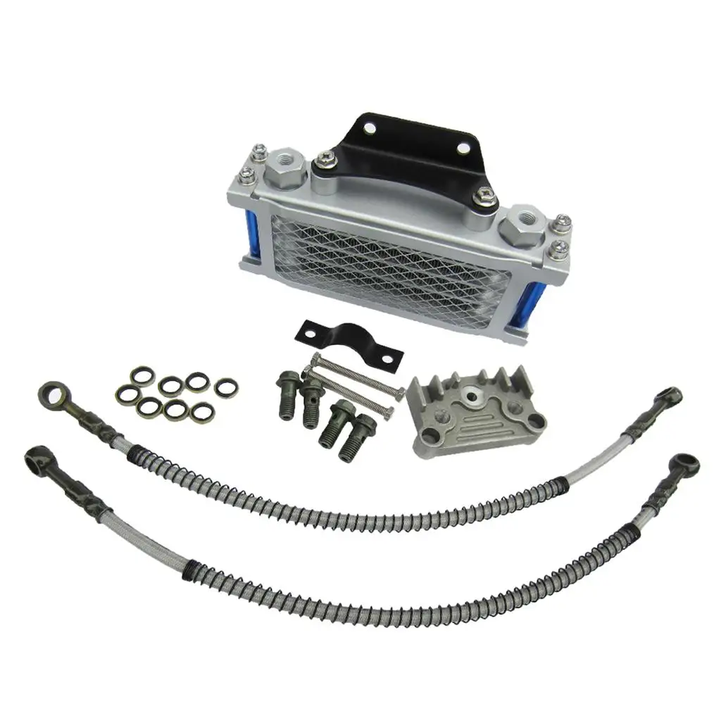 Silver CNC oil cooler kit Radiator for 140cc 125cc PIT Dirt Bike