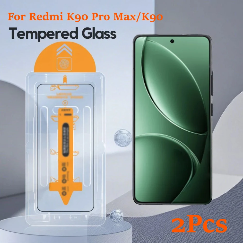 

2 Pcs Anti-Dust Easy to Install Screen Protector For Redmi K90 Pro MaxTempered Glass Auto-Alignment Set For Xiaomi Redmi K90