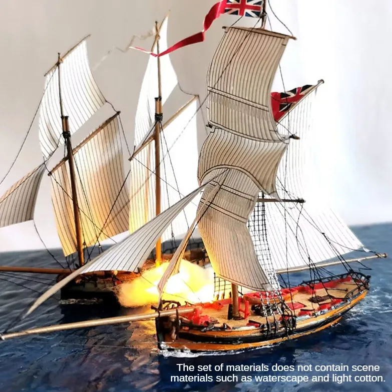 1/350 Ship Model Kit Messenger and Vigilance Simulation Wooden Waterline Sailboat Model Boy Gift Collection Model Toys