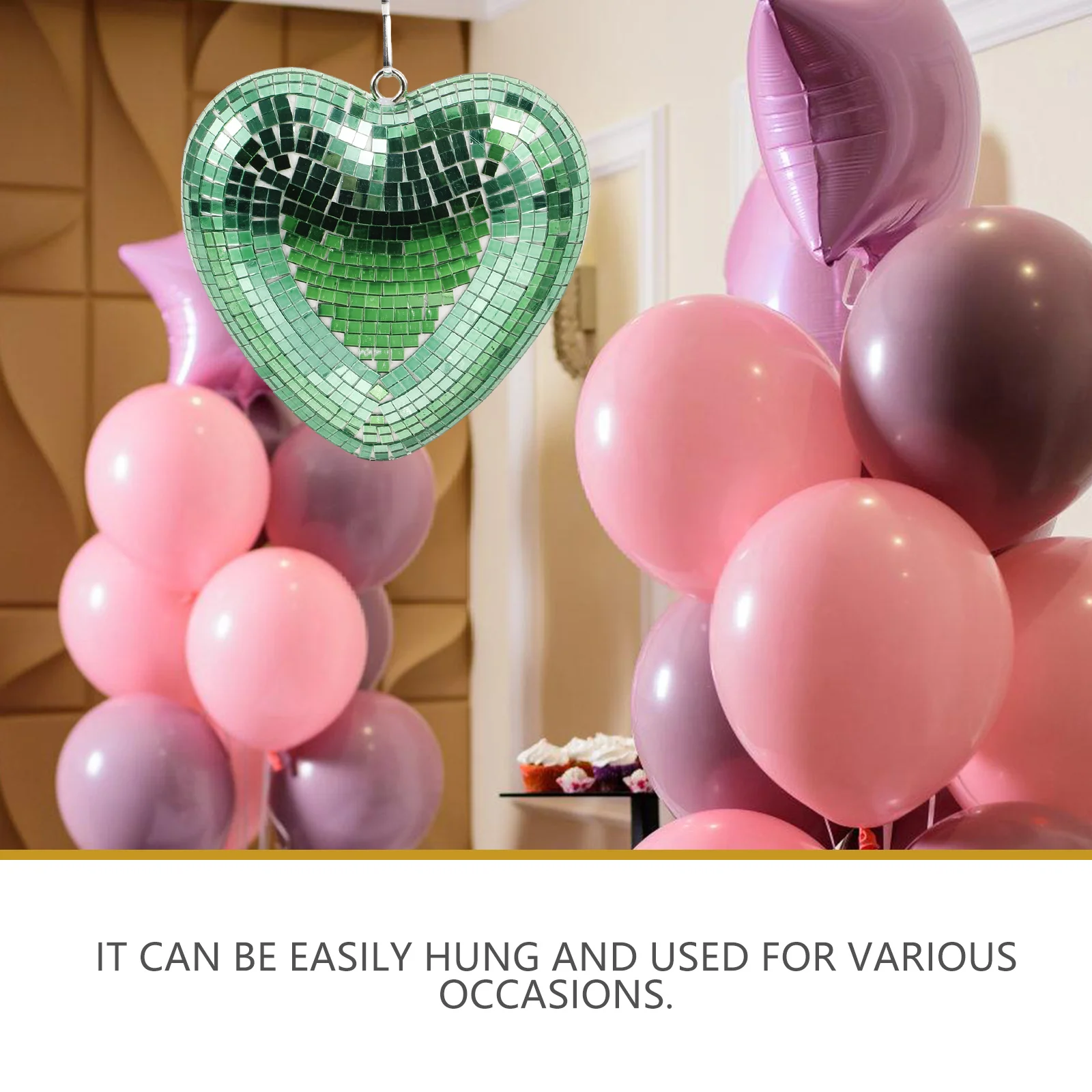 

Heart Shape Hanging Disco Ball Glass Decoration Romantic St Patrick's Day Party Pendant Elegant Mirror Ball Hanging Disco Balls