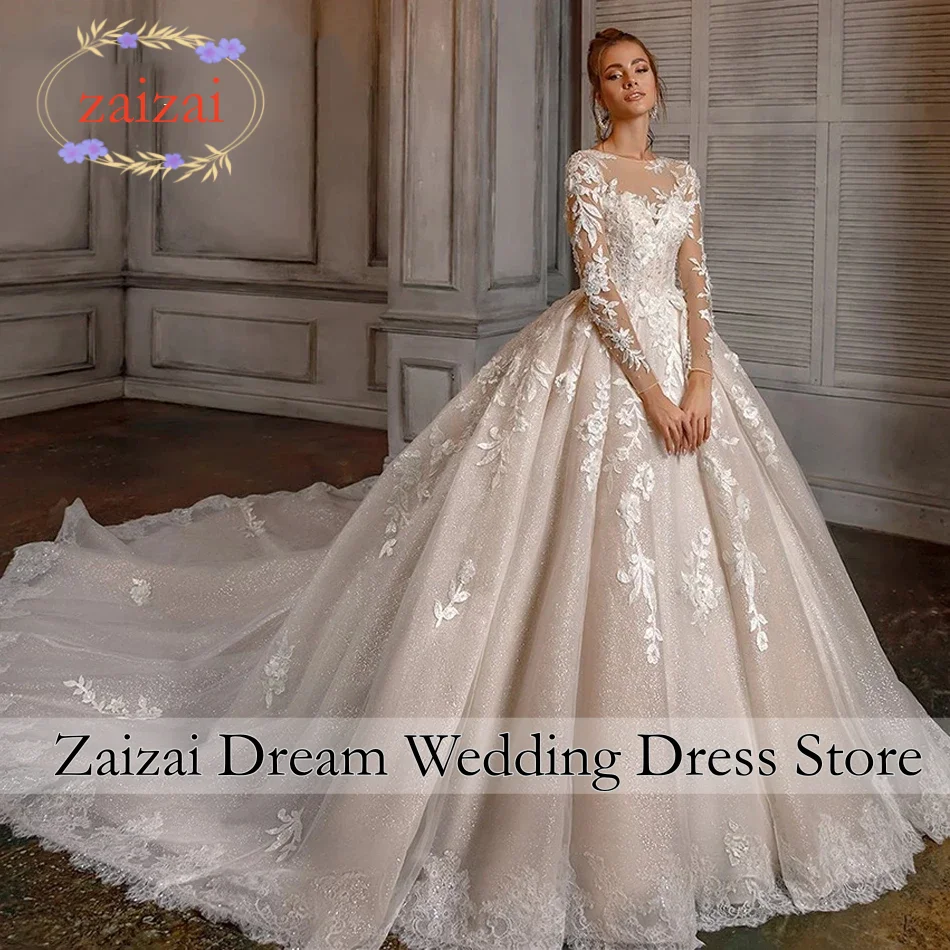 Customzied Gorgeous Wedding Dress Hot Women's Elegant 2026 Vestidos De Novia Long Sleeve Lace Applique Bridal Gowns Robe Mariée