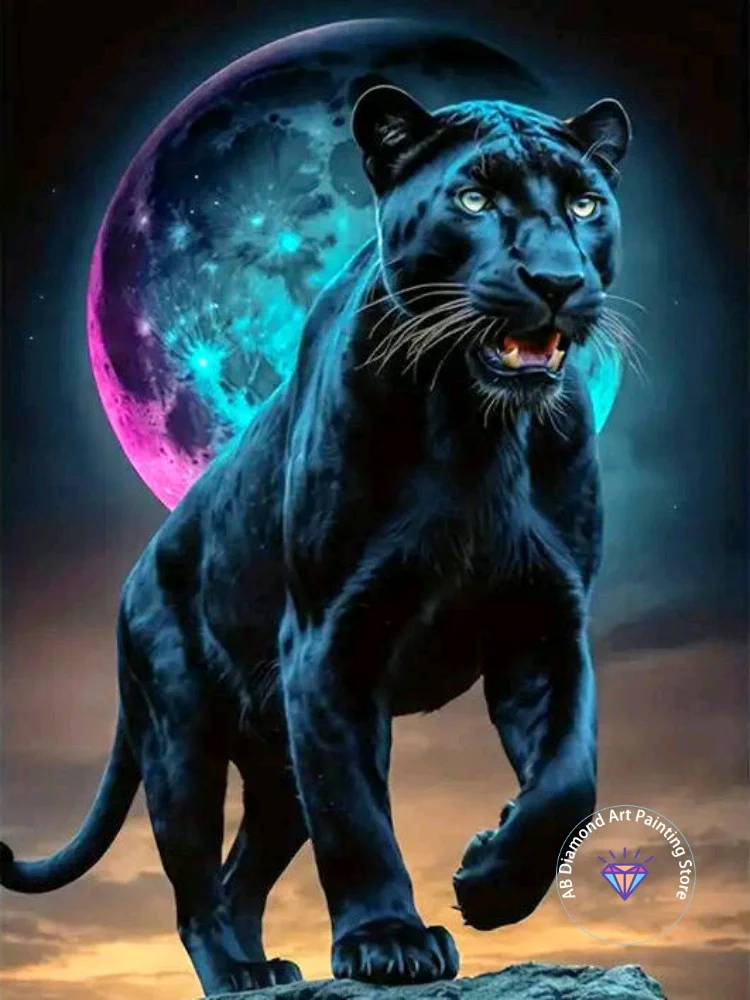 

Leopard AB Diamond Painting Kit Square Round Diamond 5D DIY Animal Mosaic Handmade Art Adult Exquisite Gift Crafts Home Decor