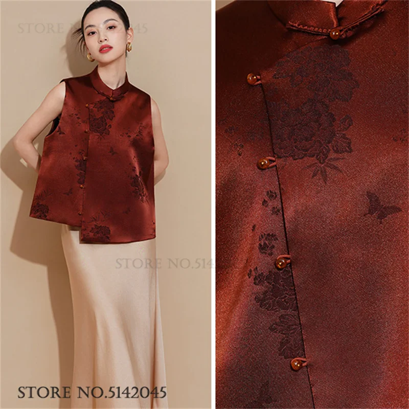 

Женский жилет-ципао в китайском традиционном стиле с жаккардовым узором, топ в стиле Тан, сексуальная блузка без рукавов, винтажный жилет с пряжками