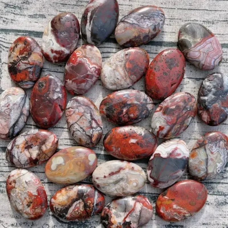 Natural Mexican Red Agate Palm Stone Loose Gemstones Holiday Gift Home Decor Interior Additions