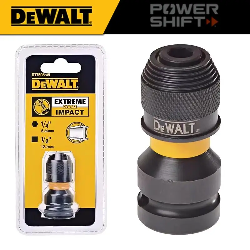 DEWALT DT7508-QZ 1/4-inch Hex to 1/2-inch Square Impact Wrench Adapter Shockproof Electric Wrench Power Tool Accessory Converter