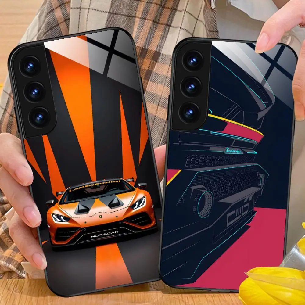 Car Lambos Phone Case for Samsung Galaxy A26 25 24 23 22 21 17 16 15 14 13 12 11 5G Glass Protective Cover