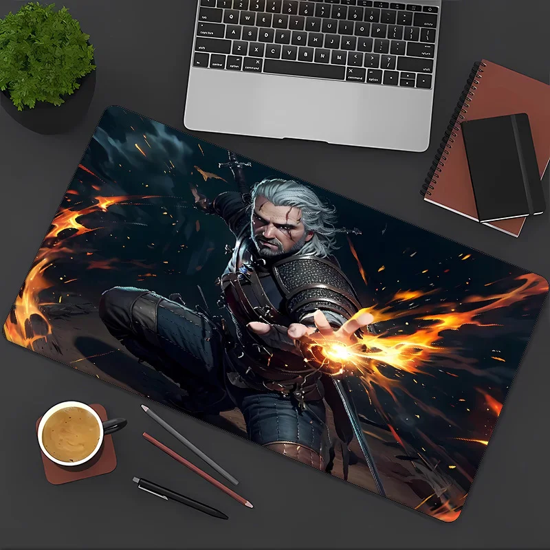 لوحة ماوس The Witcher Geralt De Riv 7 بقاعدة مطاطية متينة غير قابلة للانزلاق مناسبة للألعاب وديكور المكاتب هدية مثالية