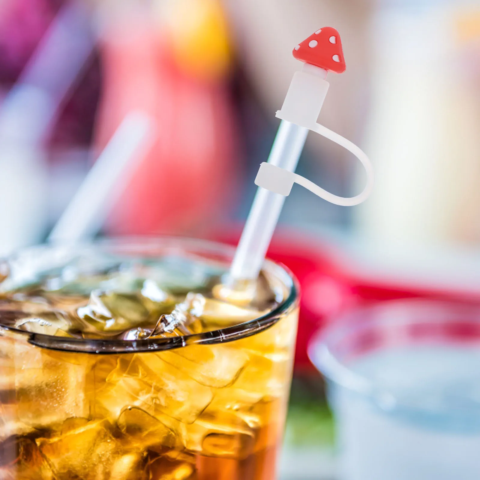 

2Pcs Silicone Straw Caps Reusable Straw Protectors Drinking Covers Cute Mushroom Silicone Caps Barware Attachments