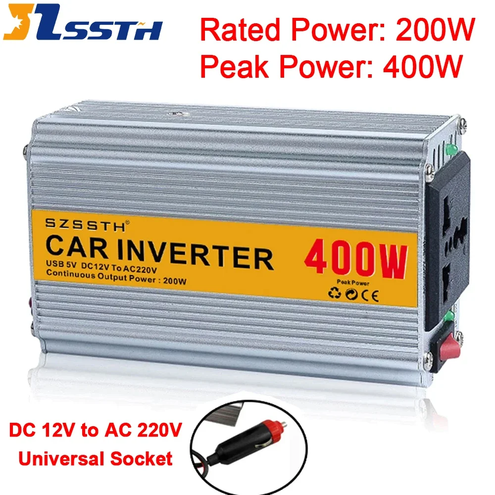 

Автомобильный инвертор 200 Вт, преобразователь напряжения DC 12В в AC 220В 50Гц, универсальный адаптер-розетка, автомобильные аксессуары