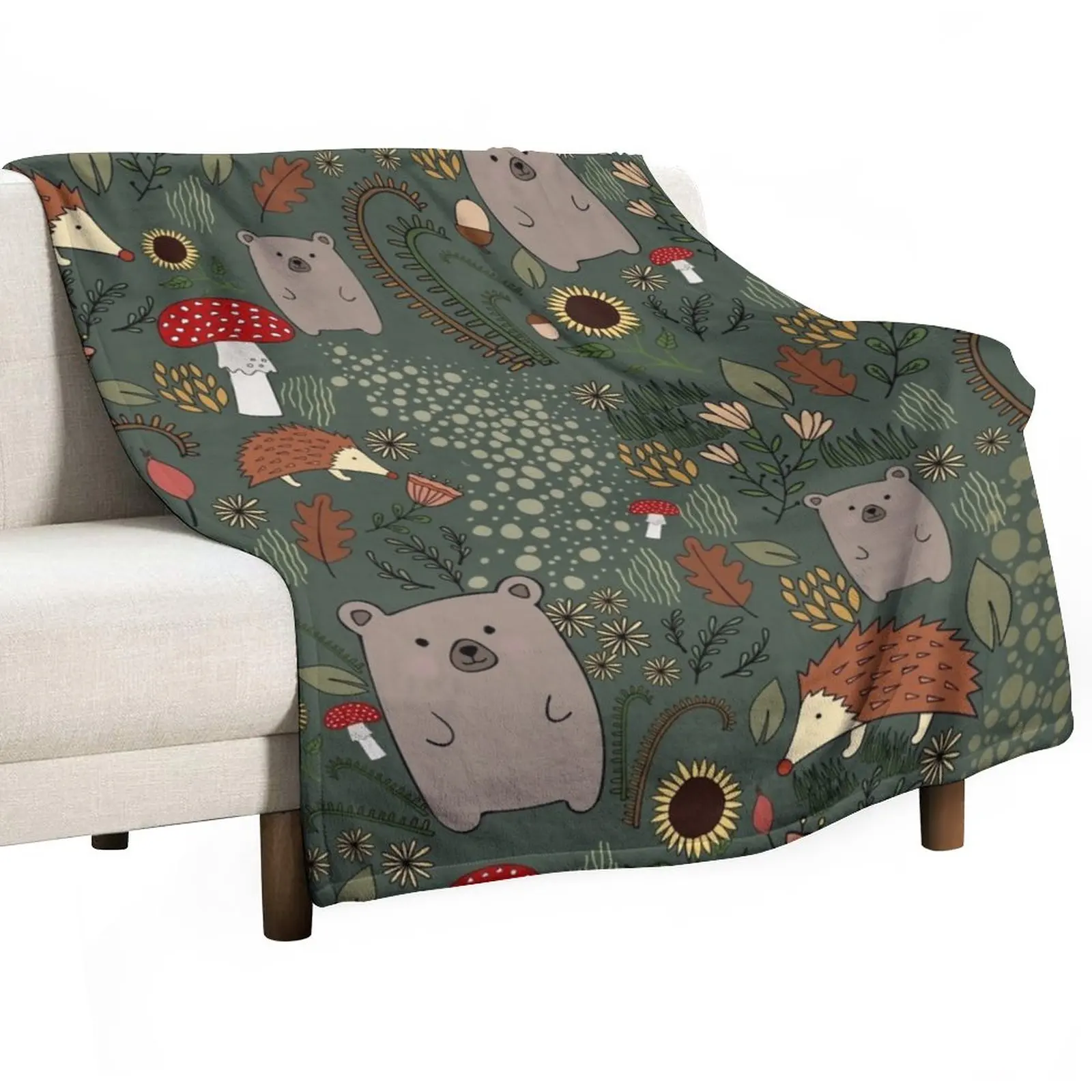 

Forest animals Throw Blanket Shaggy Luxury Bed linens valentine gift ideas Blankets