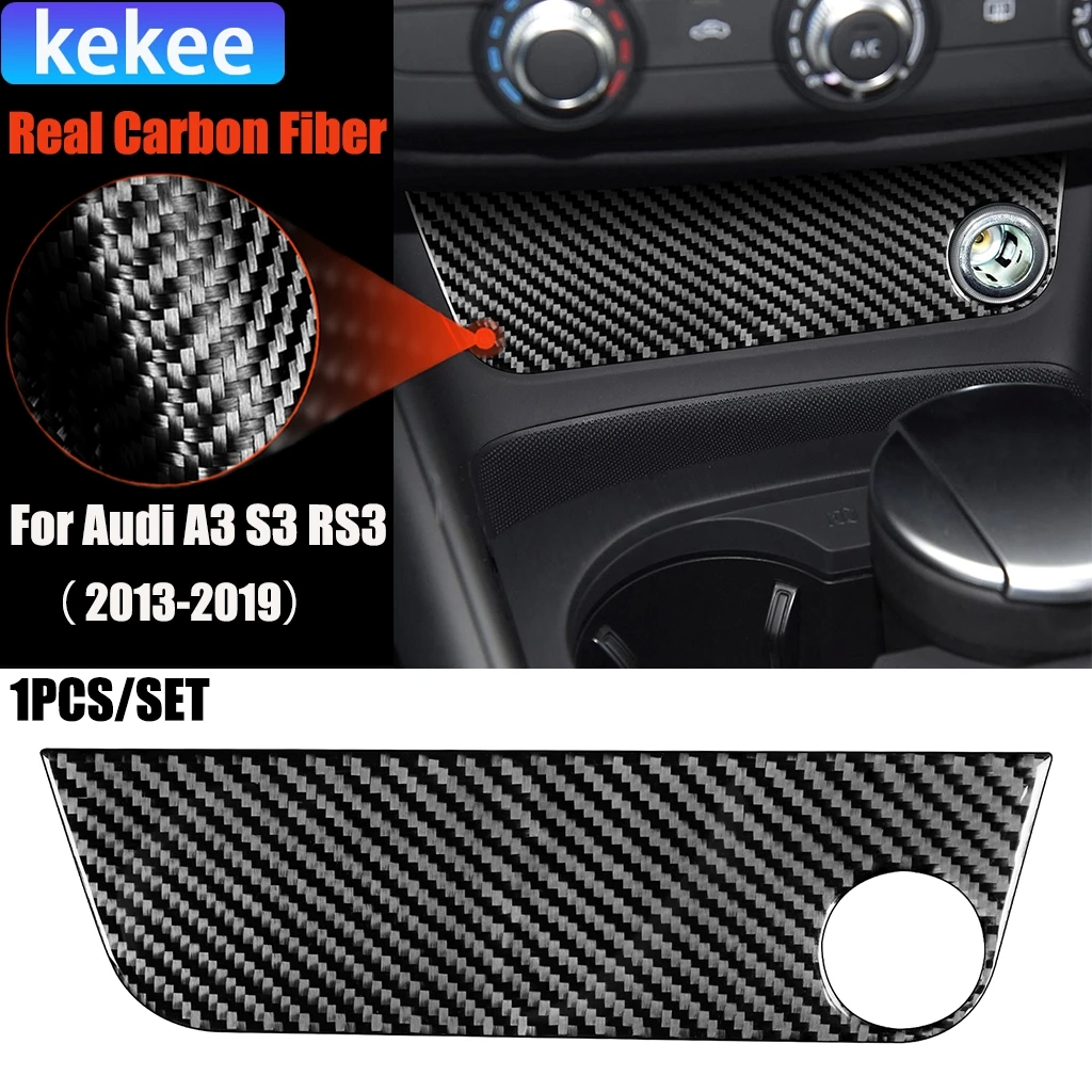 

Carbon Fiber Car Accessories Center Console Power Outlet Modified Interior Trim Cover Sticker For Audi A3 S3 RS3 8V 2013-2019