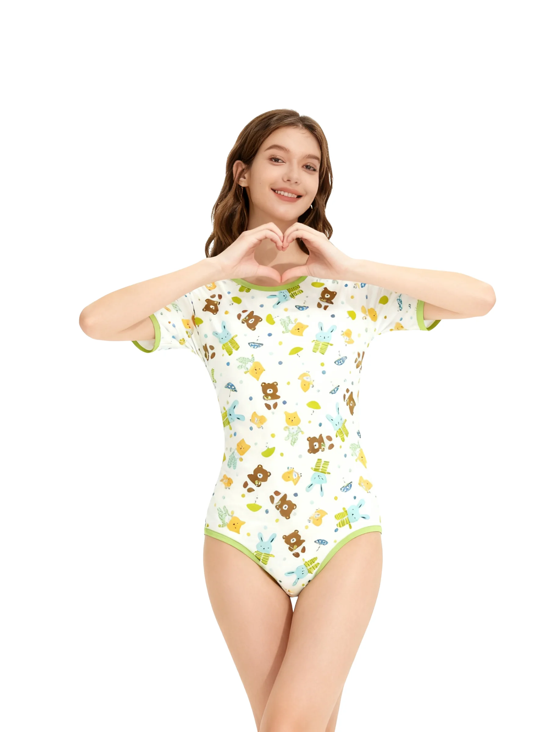 Lovely Bear Printing Bodysuit/Adult Onesie/ABDL Clothes