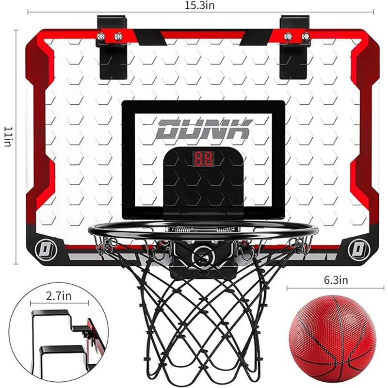 Temi Indoor Basketbal Hoepel Voor Kinderen, Deur Kamer Basketbal Hoepel, Mini Basketbal Hoepel Met 4 Ballen, Basketbal Speelgoed Voor Jongens