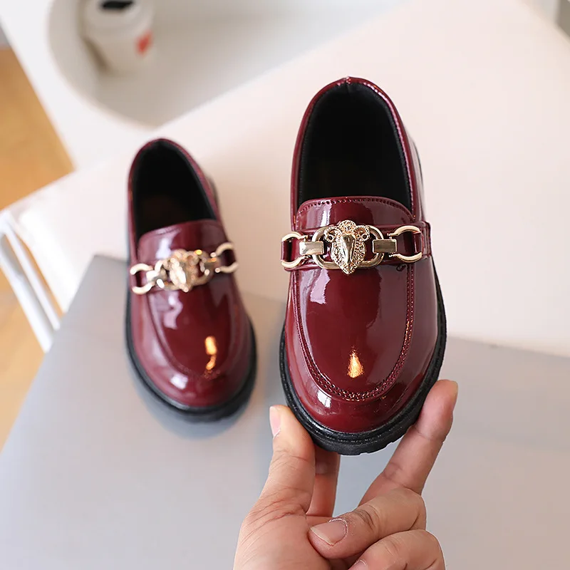 Spring Autumn Kids Ceremony Casual Shoes Boy Girl Flat Loafers Flower Soft-Soled Oxford Leather Shoes Children Performance Shoes