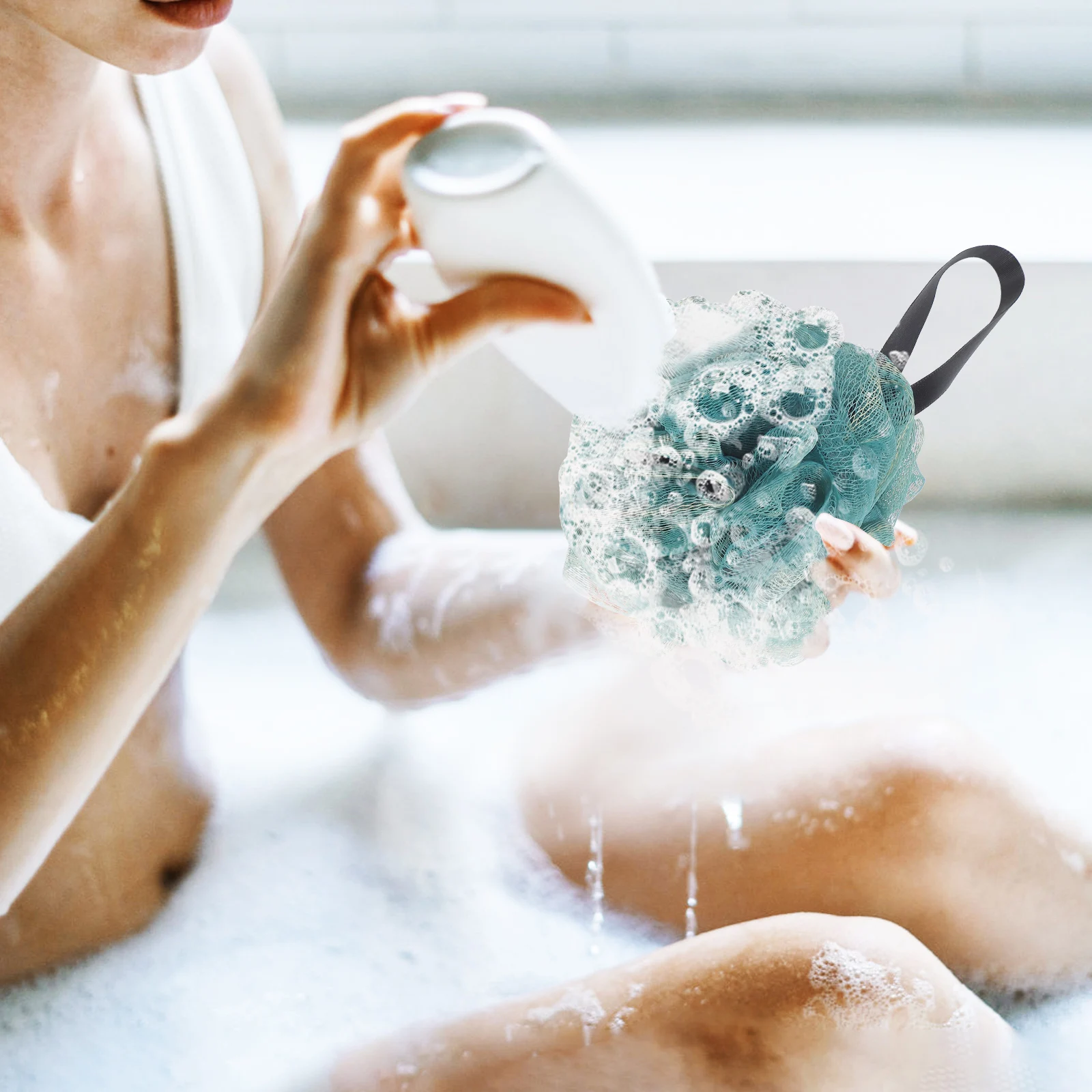 

4pcs Colorful Bath Balls Large Size Gentle Scrub Exfoliating Shower Loofahs Body Wash Various Colors Durable Construction