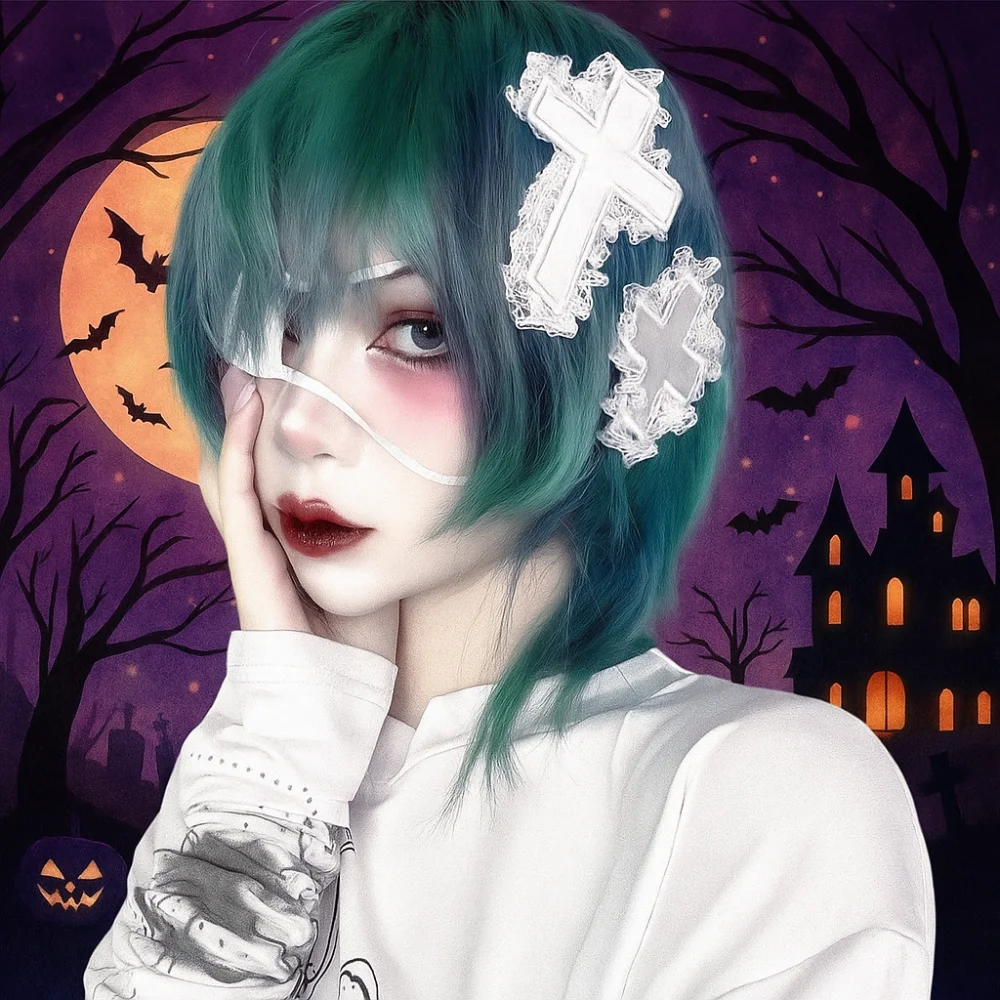 

Vintage Y2K Distressed Look Cross Hair Clip Lolita Subculture Lace Crosses Hair Clip Heart Chains Punk Gothic Hairpin Girls