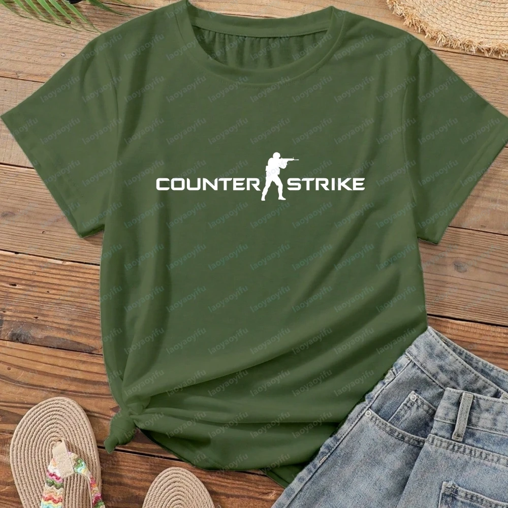 Game Counter Strike Trend Fashion Short-sleeved Men's and Women's Universal Shirt Pattern Pure Cotton T-shirt
