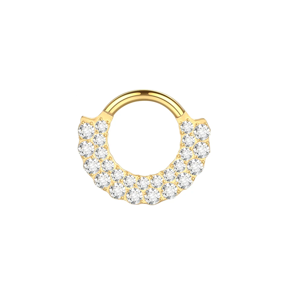 1PC G23 Titanium Marquise CZ Septum Clicker Hoop Neuspiercings Oorkraakbeen Oorbel Daith Tragus Helix Conch Piercing Sieraden 16G