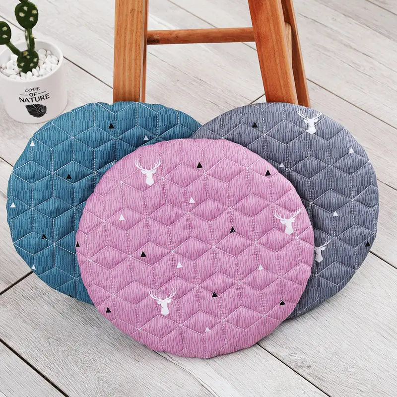 Round stool set cover household round cushion with simple cotton four seasons hotel round bench seat cover