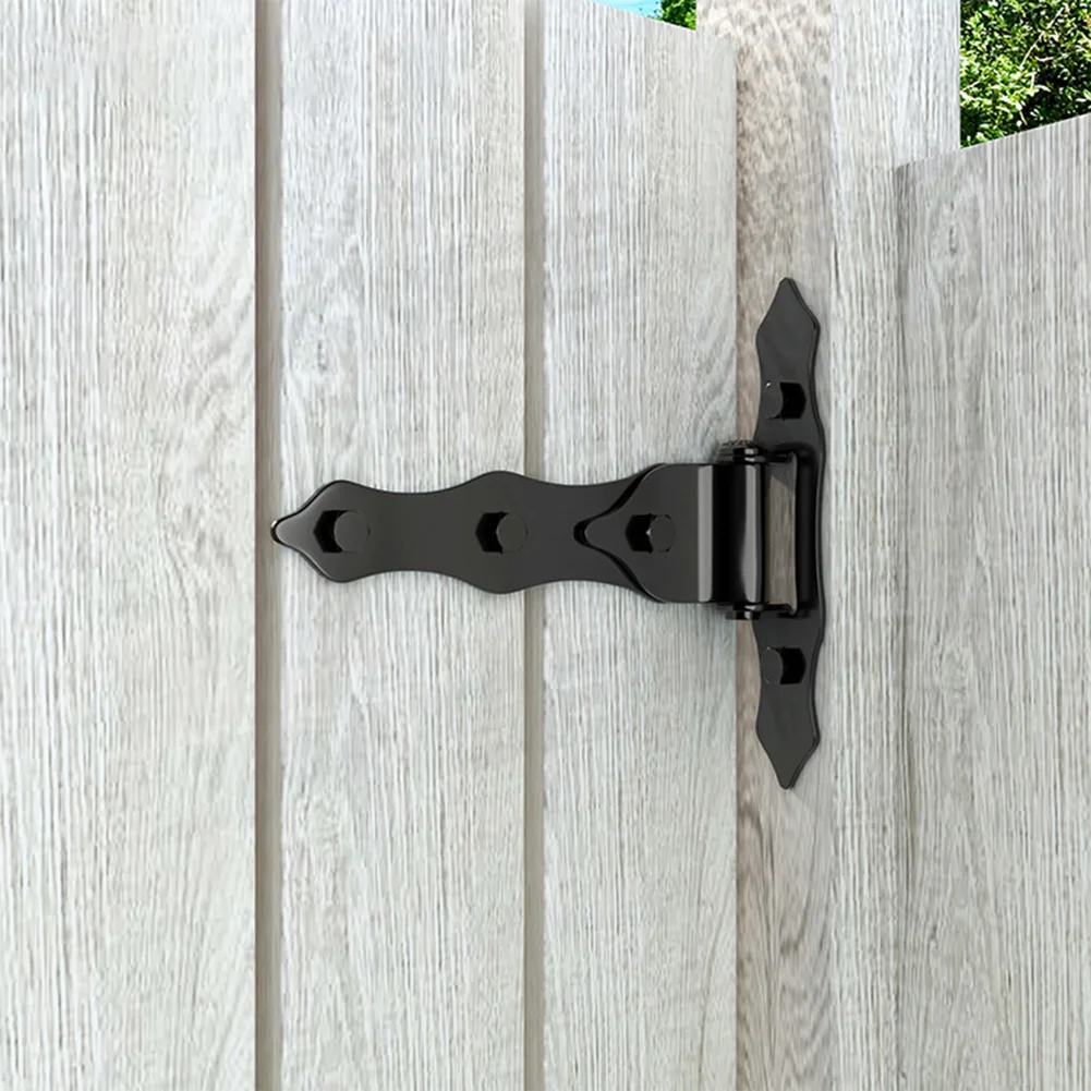 Outdoor Iron Hinges for PVC and Wooden Fences Comes with 10 Screws for Reliable Installation and Long Term Use