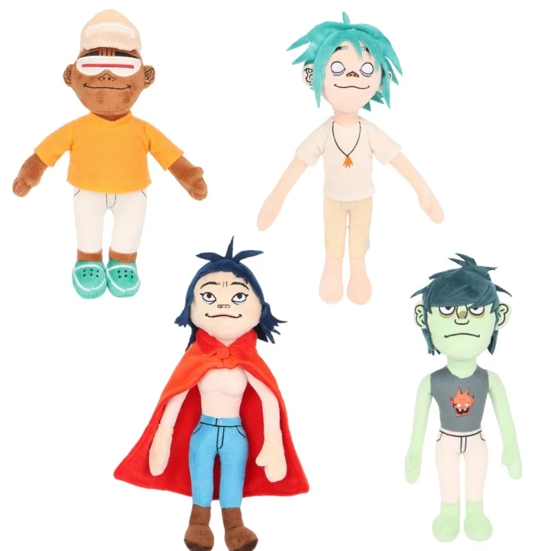 New 30cm Gorillaz Noodle Plush Kawaii Virtual Band Street Fighter Stuffed Doll Cute Red Cloak Boy Plush Toys For Fans Gifts