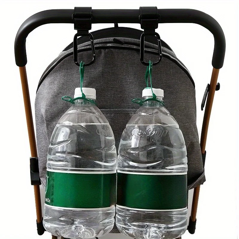 خطاف حقيبة حفاضات الأطفال، عربة أطفال متعددة الوظائف، خطاف قابل للتعديل من جلد البولي يوريثان، عربات يدوية وخطاف تخزين عربة الأطفال.