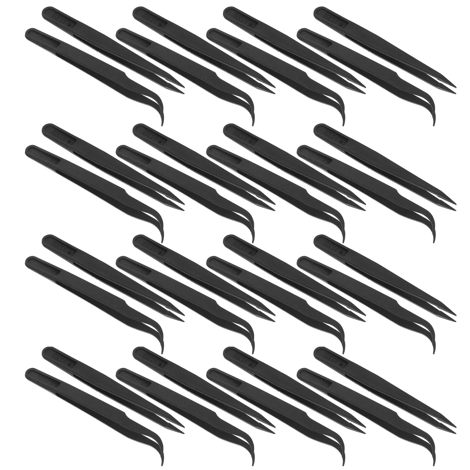 

36pcs Plastic Precision Tweezers Dual Head Straight Curved Tips For Laboratory Work Jewelry Making Watch Repair Nail Art