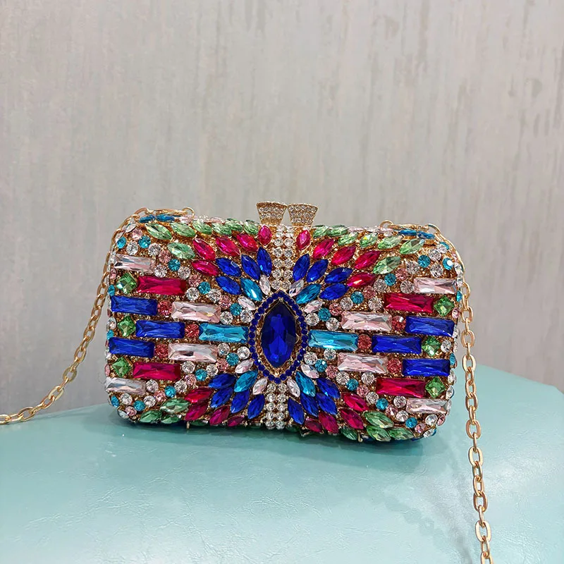 

Red Rhinestone Clutch Purses for Women Dressy, Formal Party Evening Bags Crystal Clutch Wedding Handbag