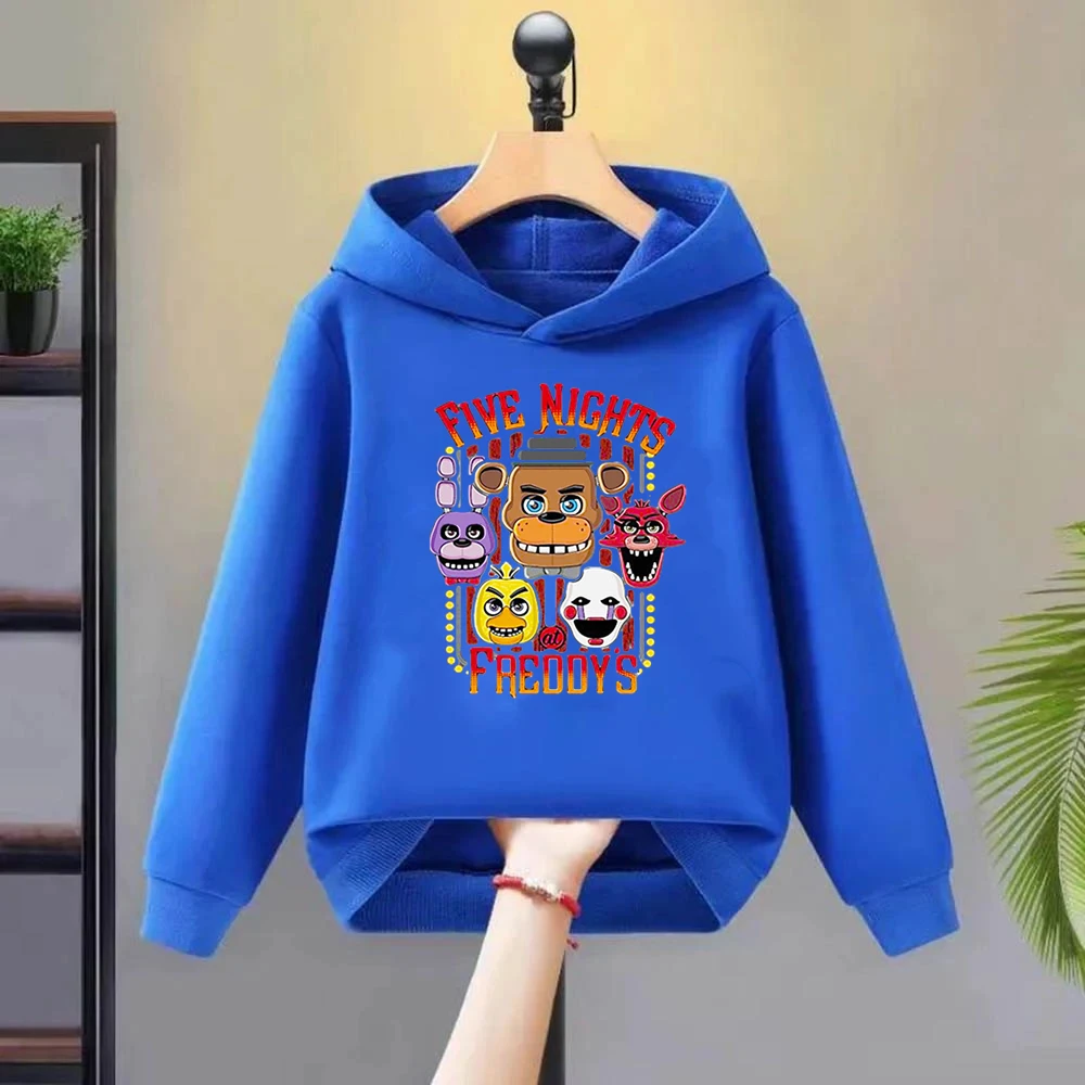 Hoodie Children's Coat Cartoon Five Nights At Freddy'Sprint Boy Girls Tops Hoodies Child 3-12 Year Black Toddle Sweatshirr