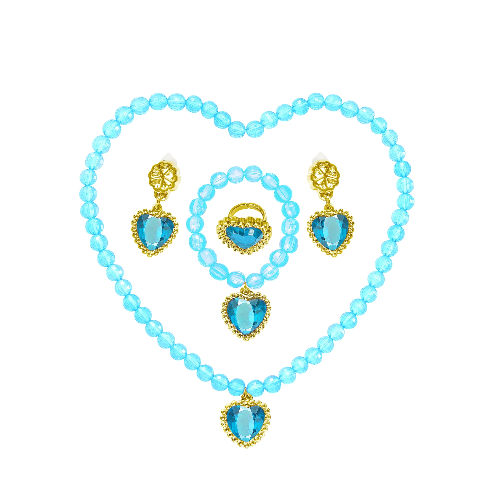 Baby Girls Anna Elsa Accessories Mermaid Necklace Earrings Jewelry Sets for Princess Dress Cosplay Snow Queen Party Accessories