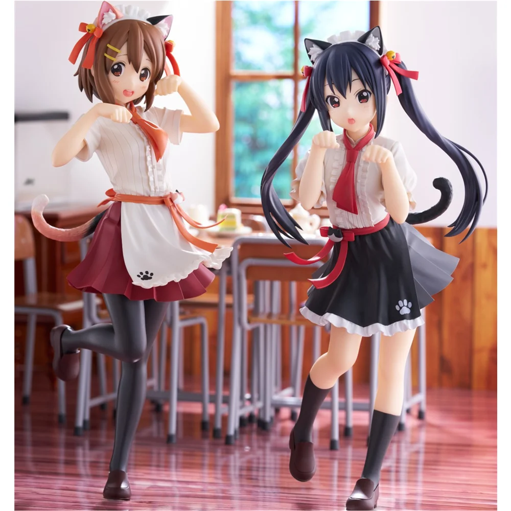 Genuine 21cm Furyu Trio-Try-It Tti K-On!! Nakano Azusa Cat Ears Action Figure Statue Collect Desk Decor Cat Girl Model Toys Gift