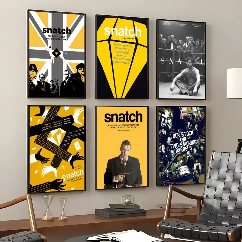 Movie Snatch Poster Self-Adhesive Waterproof Wall Stickers, Coffee Bar Home Wall Decor