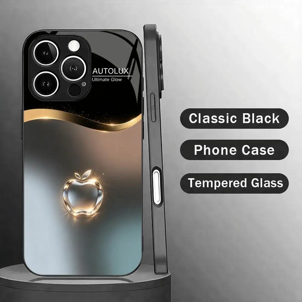 Classical Business Tempered HD Glass Fashion phone case for iPhone18/ 17/16/15/14/13/12/11 Promax Pro Plus Air Dropresistant
