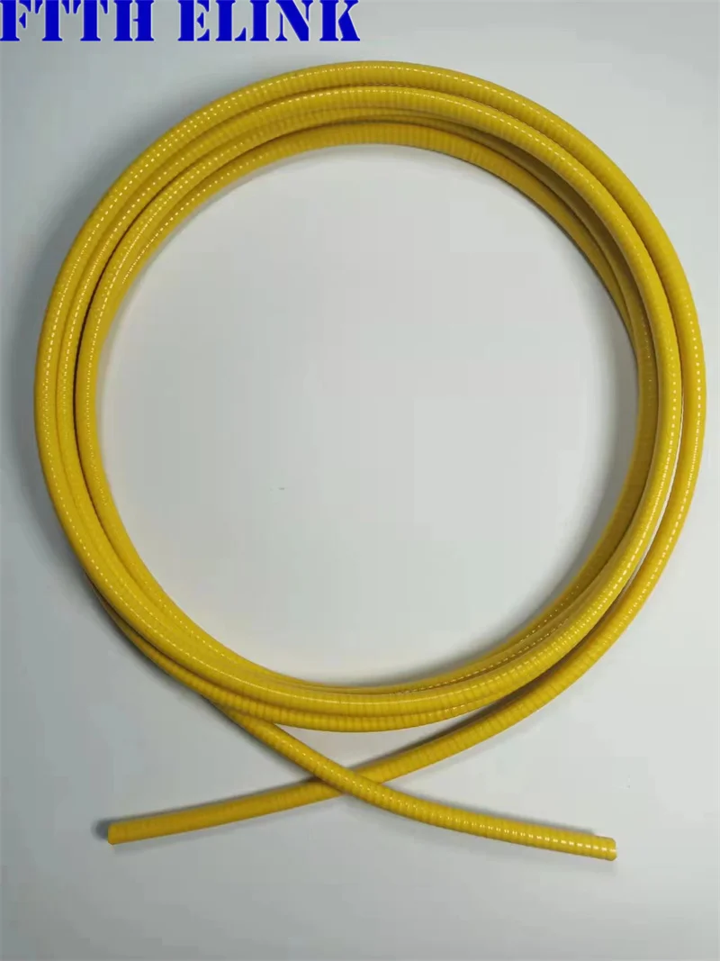 10MTR armored empty tube, PVC yellow plastic coated, 6.0mm, stainless steel, 5.0mm, non-coated