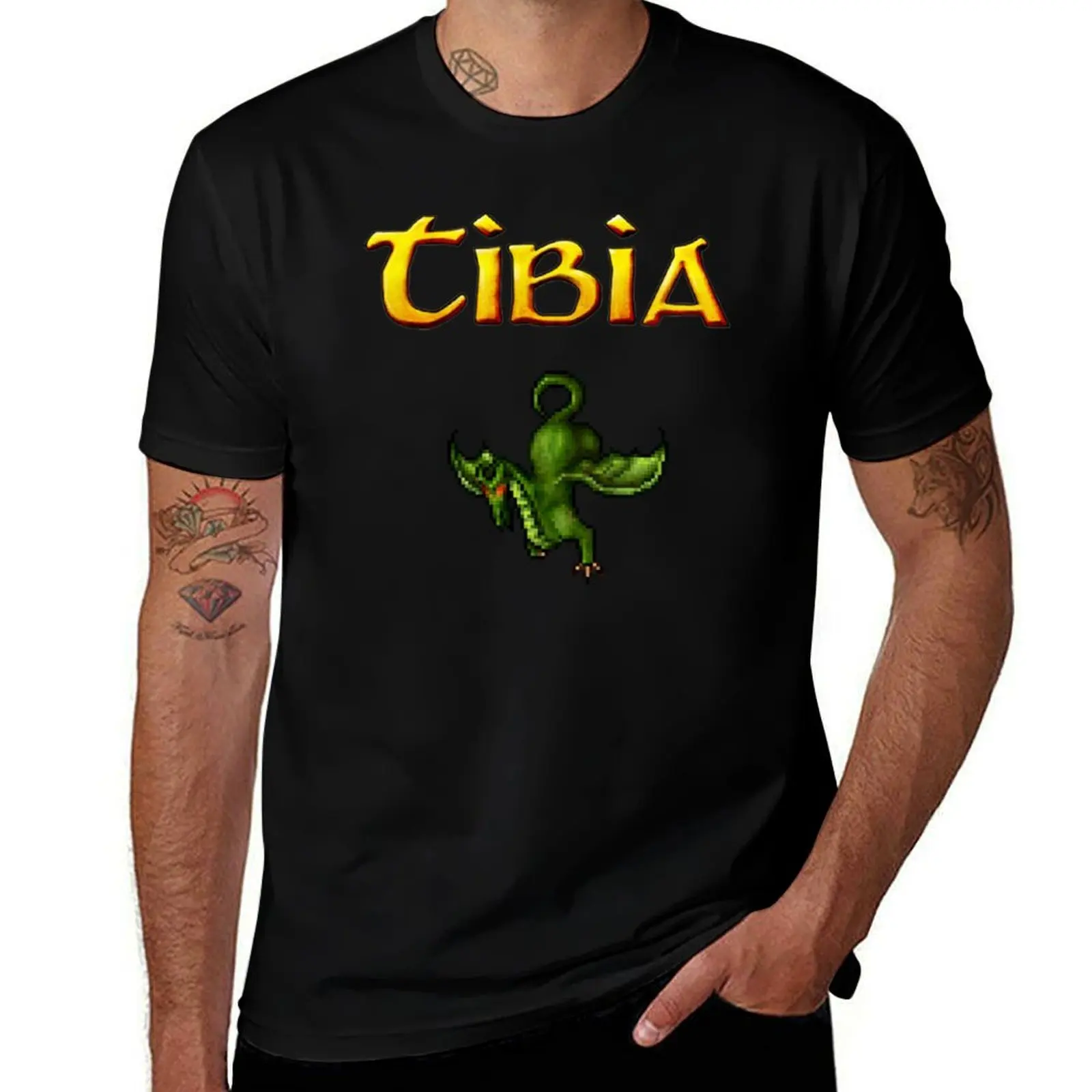Tibia MMORPG Dragon T-Shirt Work Utility Casual Tee Shirt T-Shirt