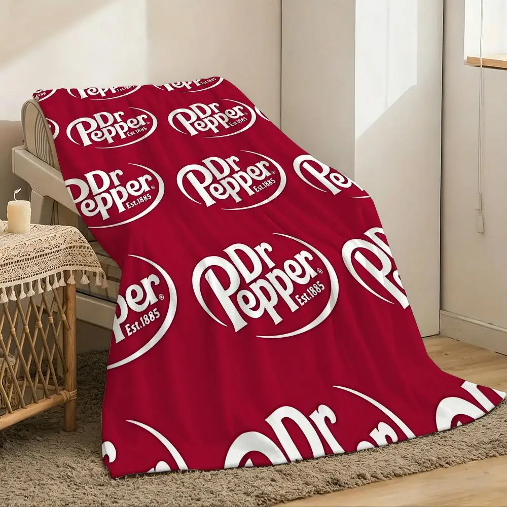 Unique Dr. Pepper Throw Lightweight 240g Flannel Blanket Soft Skin-friendly for Summer Cooling